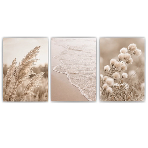 Strand poster 3er - strand, beige