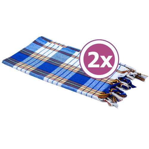 Set pestemal karo blau - set,