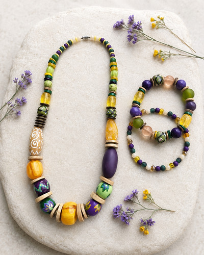 Statement schmuck set lila - set,